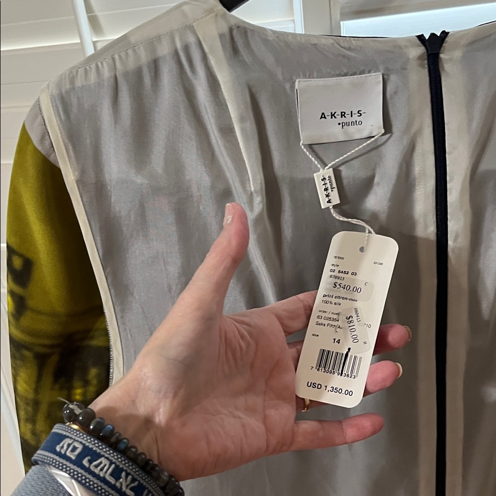 Akris Punto Gray and Yellow Midi Dress